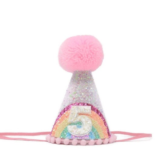 Pink Rainbow Party Hat