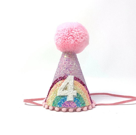 Pink Rainbow Party Hat