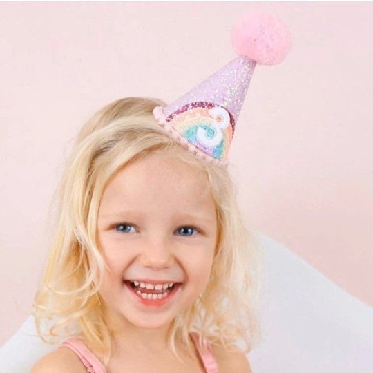 Pink Rainbow Party Hat