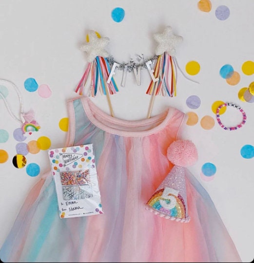 Pink Rainbow Party Hat