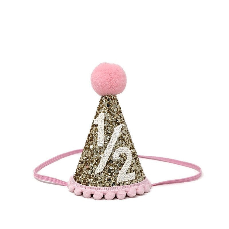 Half Birthday Outfit Girl, Baby Girl Party Hat, 1/2 Birthday Party Hat, Cake Smash, 1st Birthday Party Hat, Add Any Number
