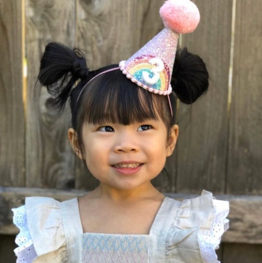 Pink Rainbow Party Hat