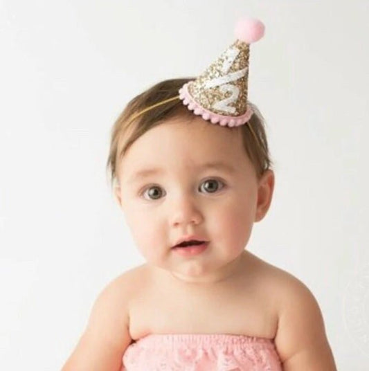 Half Birthday Outfit Girl, Baby Girl Party Hat, 1/2 Birthday Party Hat, Cake Smash, 1st Birthday Party Hat, Add Any Number