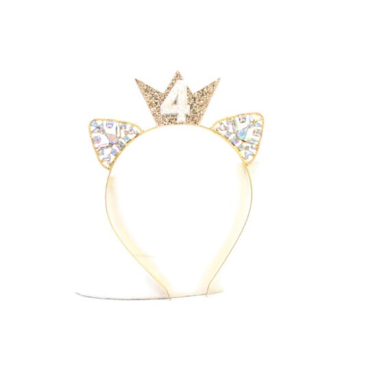 Kitty Ear Headband, Kitty Princess, Silver Crown Headband, Kitty Headband, Cat Party