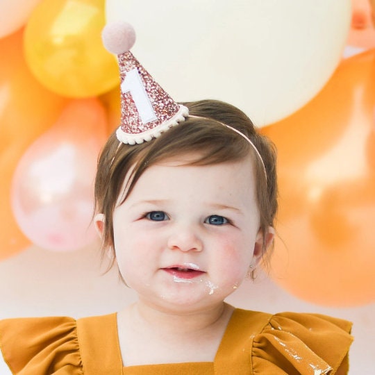 Pink Birthday Party Hat, Birthday Party Hat, Girl first birthday, Pink Party Hat, Little Blue Olive, Felt Party Hat