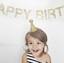 Gold Birthday Hat, Gold Party Hat, First Birthday Hat, Over the Hill Birthday, Little Blue Olive