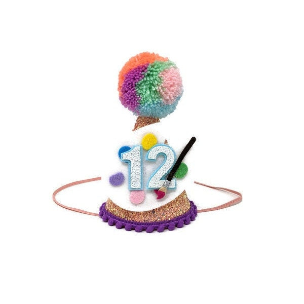 Art Palette Birthday Party Hat, Art Birthday Party Hat, Birthday Party Hat, Art Party Birthday Theme, Little Blue Olive
