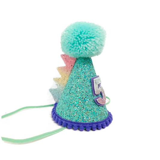 Rainbow Dinosaur Party Hat