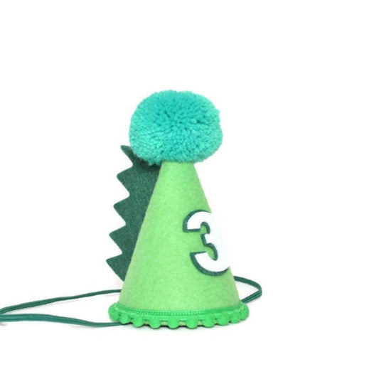 Dinosaur Birthday Party Hat, Dino Birthday Hat, Any Age Large Party Hat, First Birthday Cake Smash, Little Blue Olive