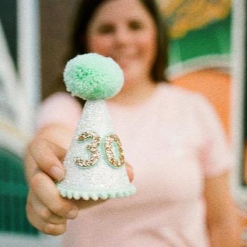 White and Mint Party Hat