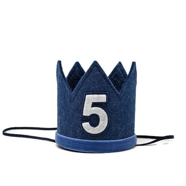 Denim Blue Felt Crown