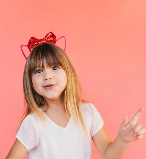 Black Cat Ears, Cat ear with bow, Pink Cat Ears, Halloween Ears, Halloween Cat costume, Little Blue Olive, Cat Costume