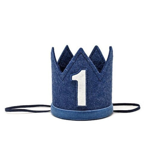 Denim Blue Felt Crown