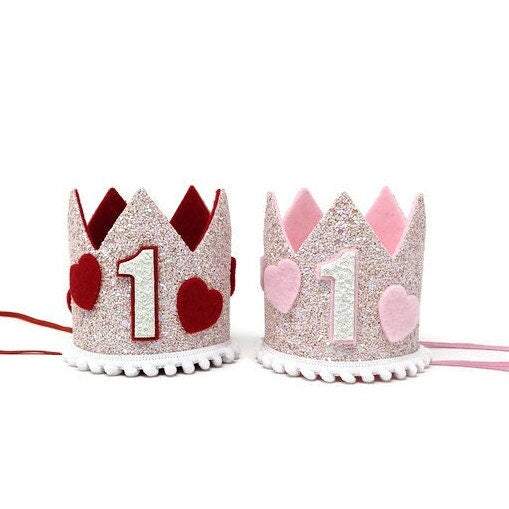 Girls First Birthday, Valentine's Birthday, Heart Birthday Crown, Valentine's Crown, Heart Crown, Little Blue Olive