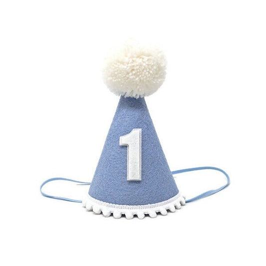 New Baby Blue Felt Party Hat