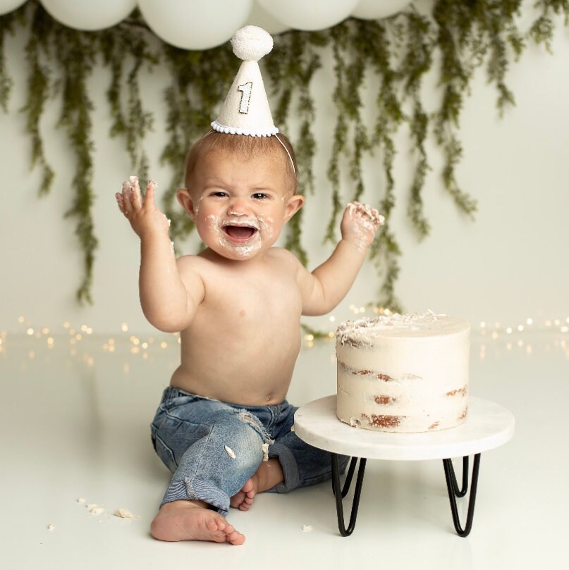 Linen Birthday Party Hat, Birthday Party Hat, Boys first birthday, Linen Party Hat, Little Blue Olive, Felt Party Hat