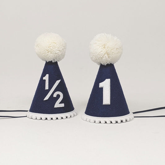 Navy Blue Felt Party Hat