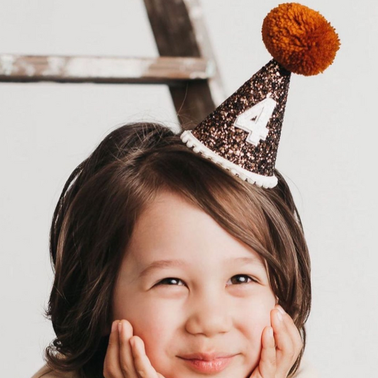 Brown Glitter Party Hat