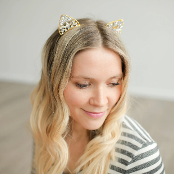 Metal Kitty Ears with Jewels