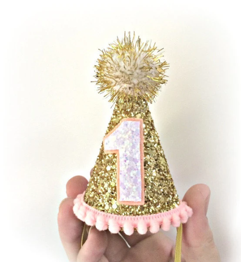 Gold and Peach Party Hat