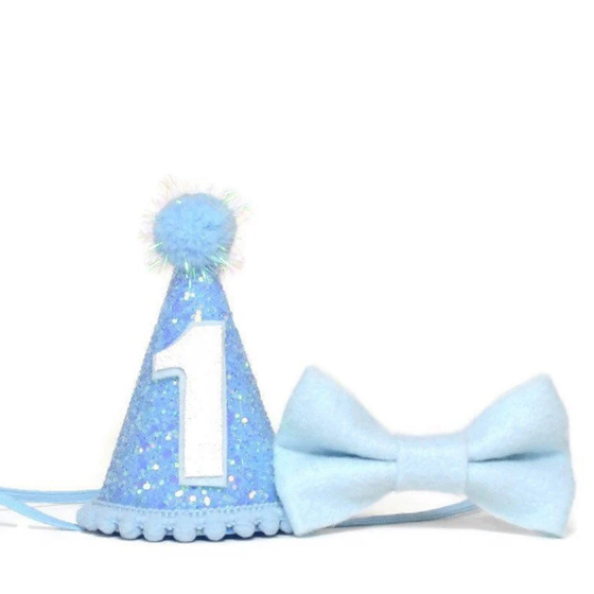 Baby Blue Glitter Party Hat