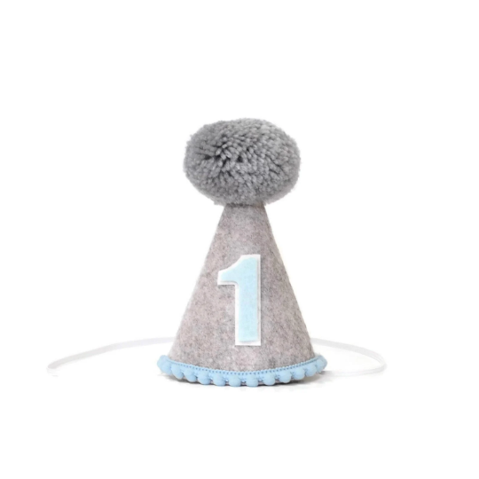 Heather Gray Felt Party Hat