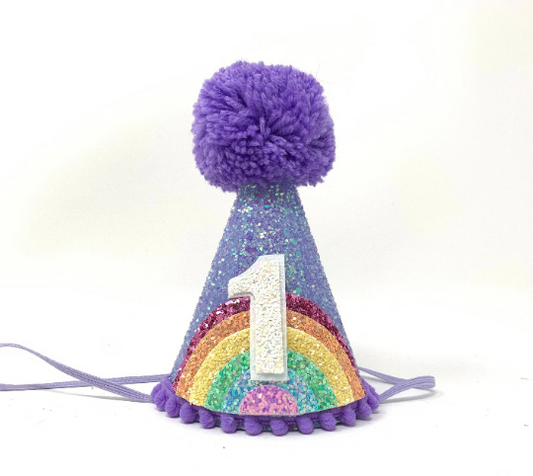 Lavender Rainbow Party Hat